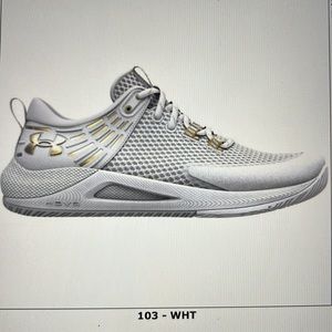 Under Armour HOVR Block City - Women’s size 11, white/metallic gold